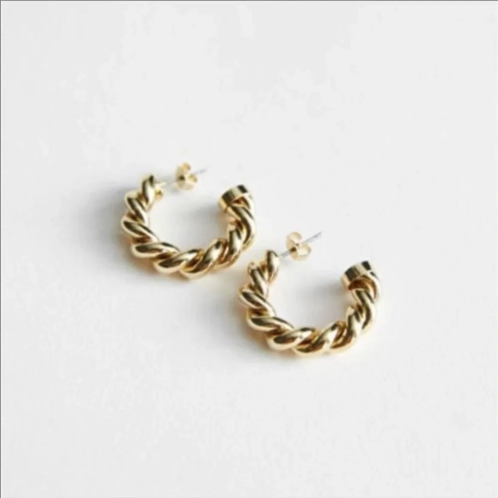 & Other Stories Twisted Sphere Hoop Earrings